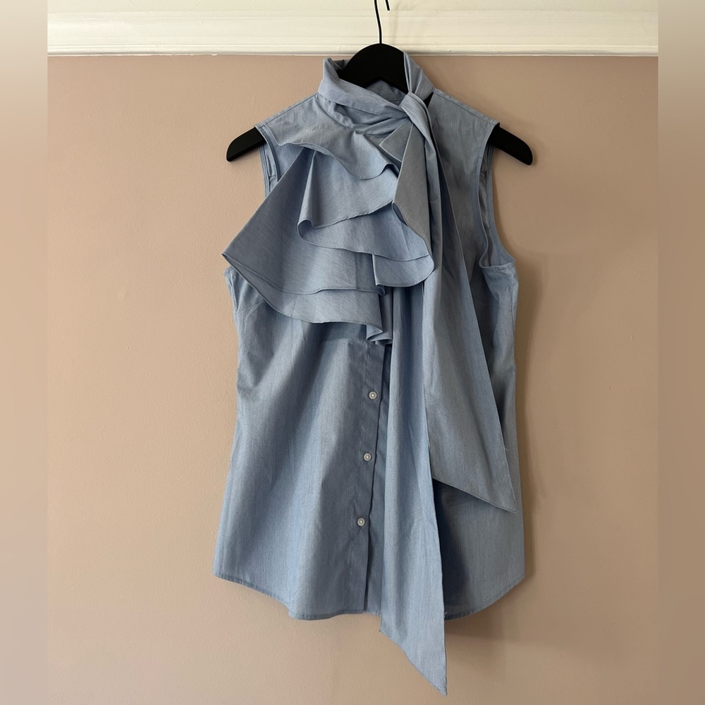 Banana Republic button down work shirt with ruffles